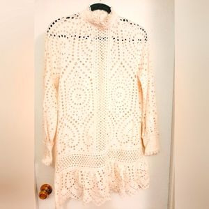 H & M Eyelet Embroidery Tunic Dress, Size XS